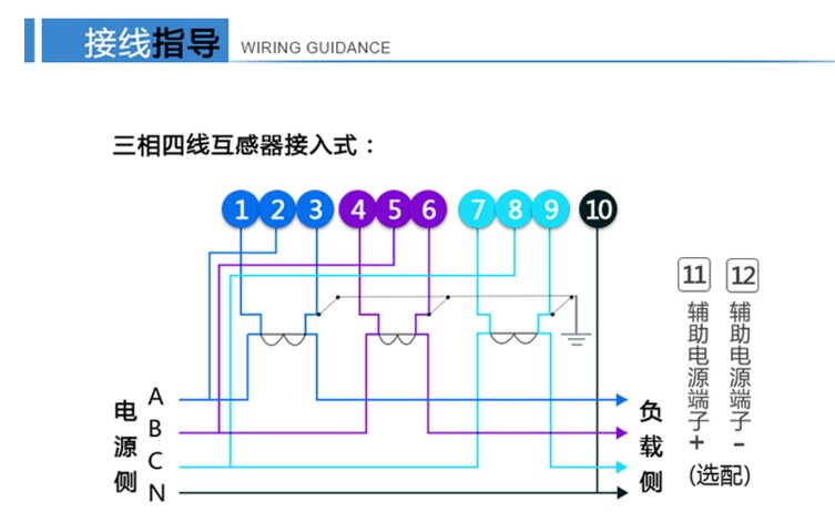 深圳航天泰瑞捷DTZ876電流超過(guò)100A加互感器是怎么接線的？